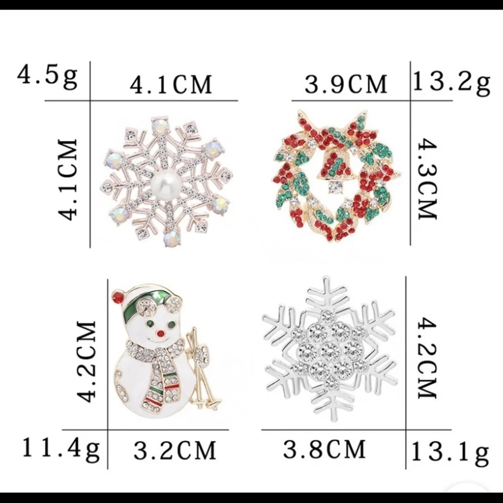NIB cute Christmas Snow Wreath woman brooch